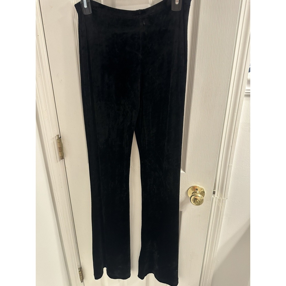 Vintage DKNY NWT black velvet flare trousers Womens size Med - Picture 3 of 5